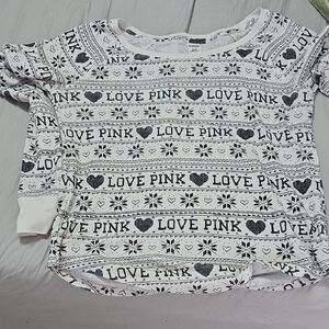 PINK Victoria's Secret Love Print Thermal Top